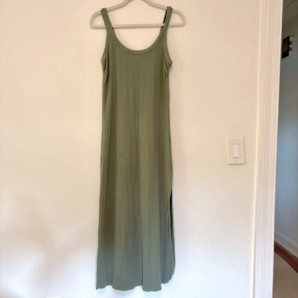 Vitamin A West Rib Tank Dress, L, agave green